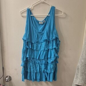 2 Cato  Ruffled Lace Tank Tops